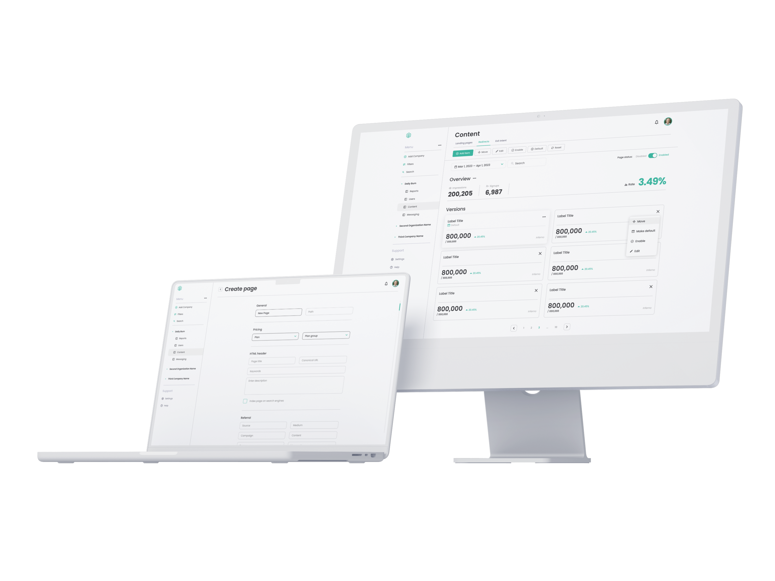 Mockup of Revenue HQ website on a computer screen