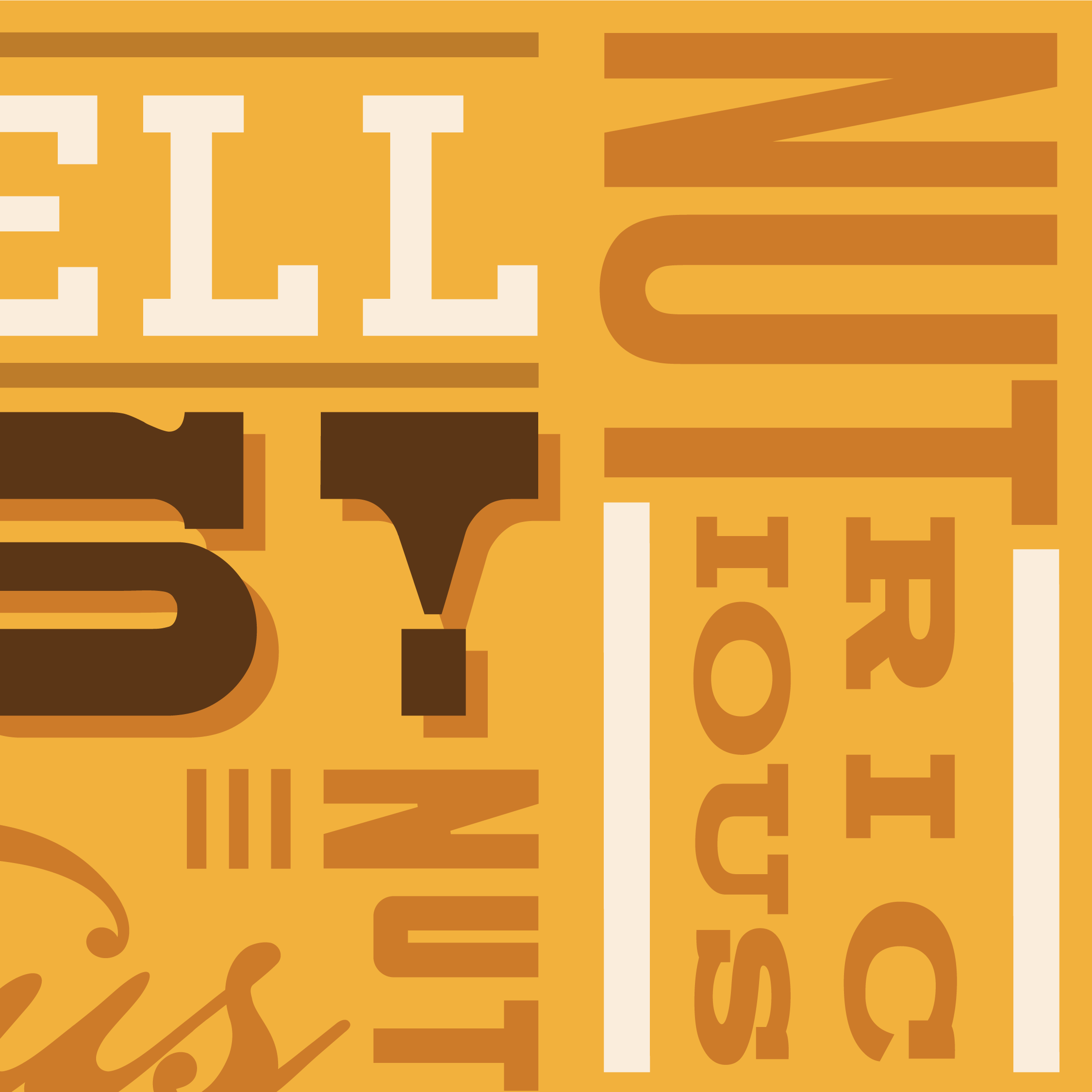 Graphic of a typography specimen showing the alphabet and numerals on top of a dark gray background.