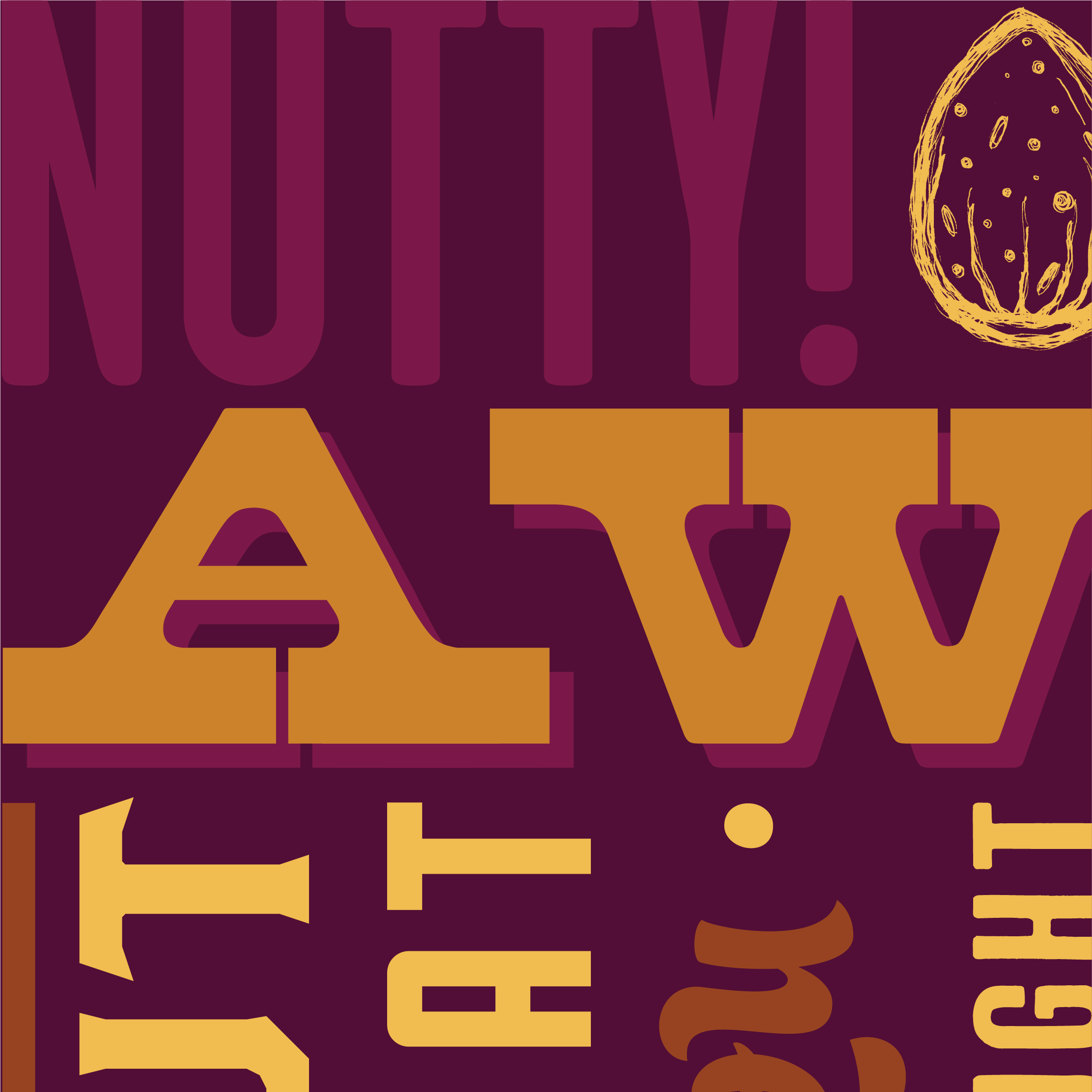 Graphic of a typography specimen showing the alphabet and numerals on top of a dark gray background.