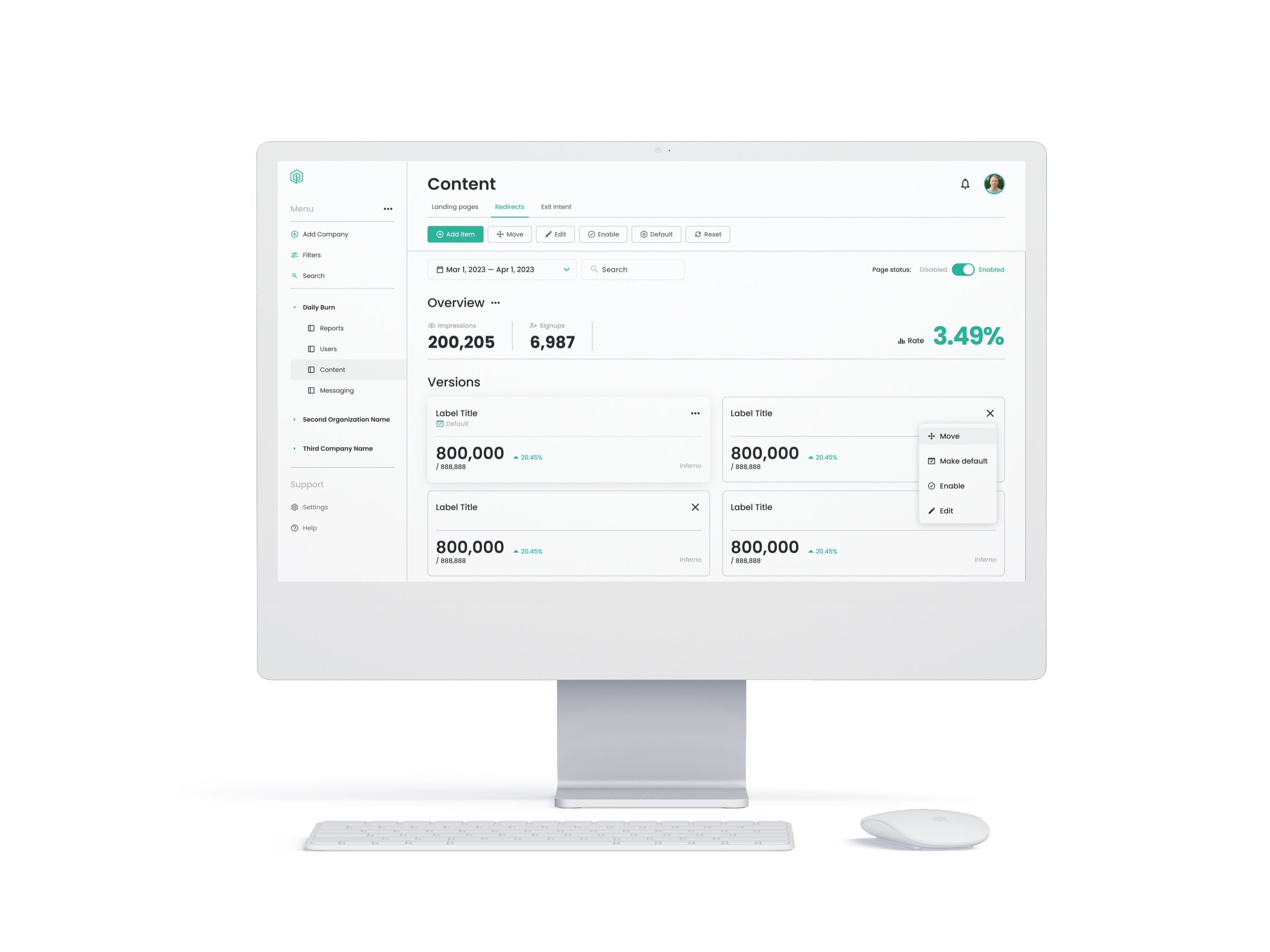 Mockup of Revenue HQ website on a computer screen