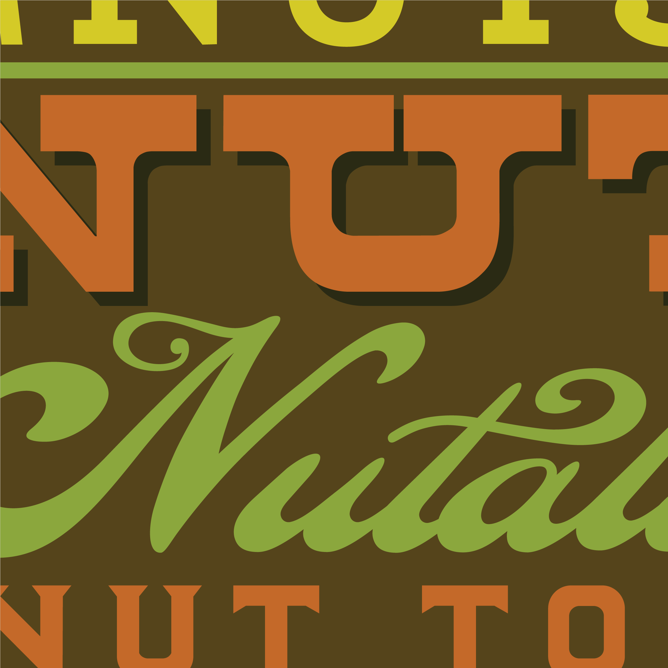 Graphic of a typography specimen showing the alphabet and numerals on top of a dark gray background.